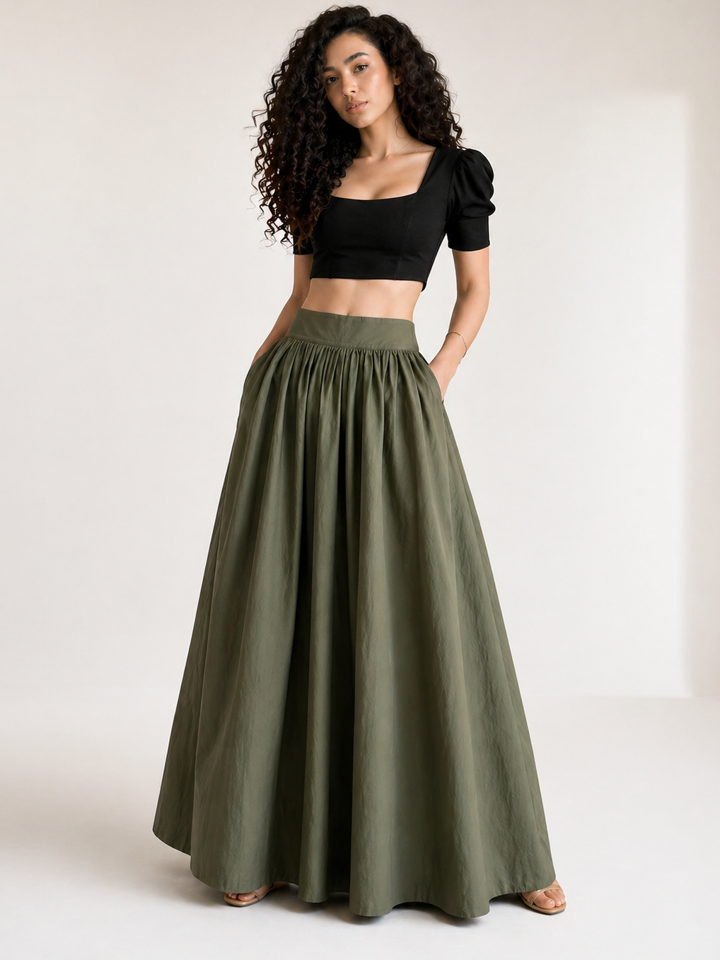 AVÉRA Flow Skirt — Olive
